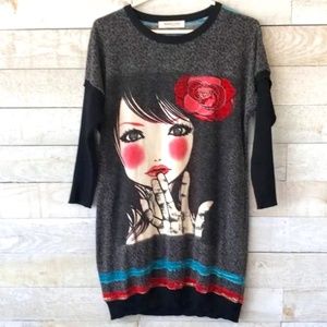 Italian Abstract tunic mini dress